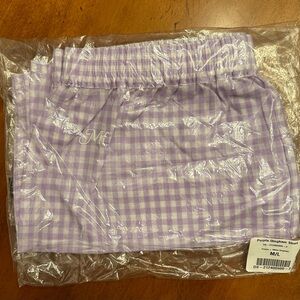 NWT The Mayfair Group Purple Gingham Cotton Shorts Size M/L